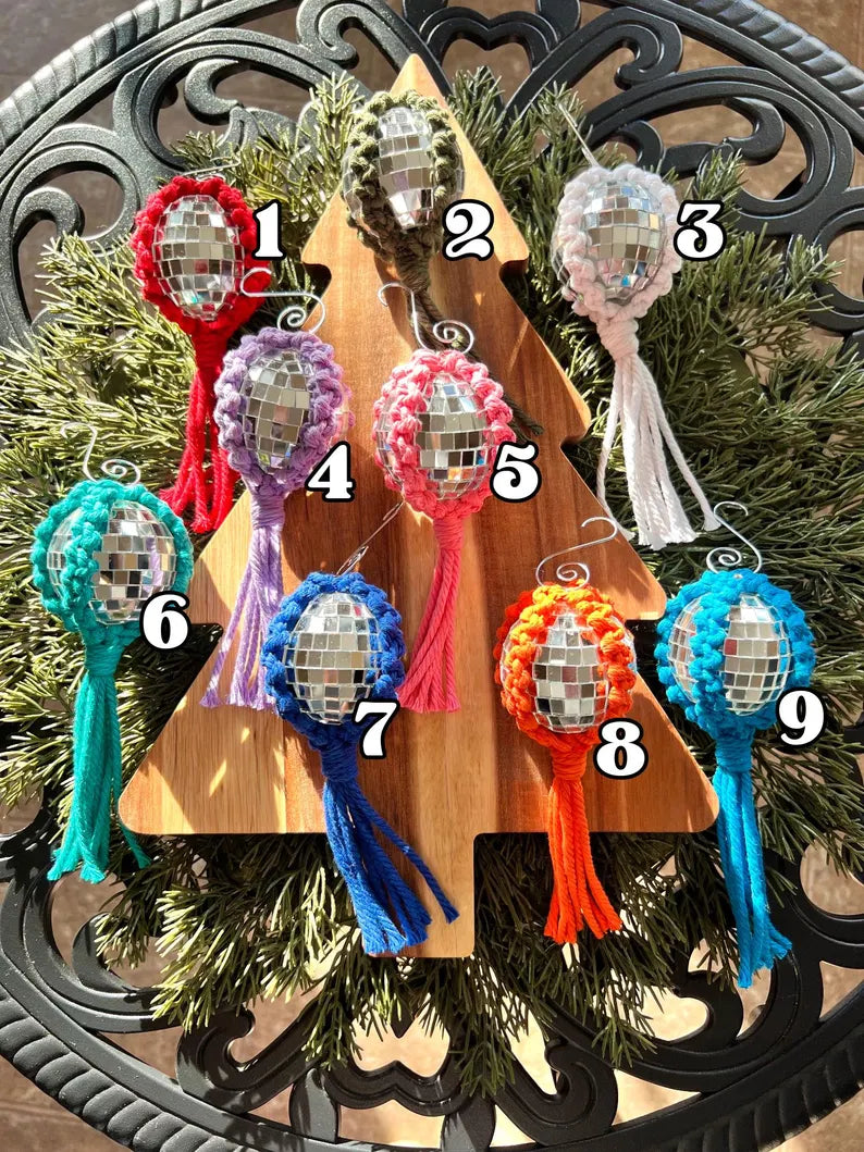 Macrame Disco Ball Ornament