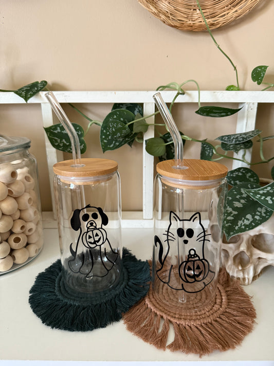 Dog/Cat Ghost Glass Cup