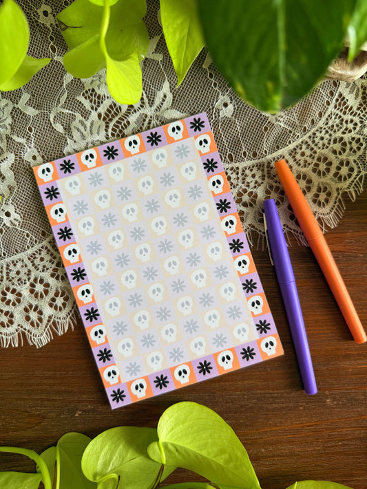 Checkered Skull Notepad