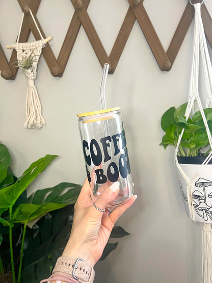 Coffee and Books Glass Cup