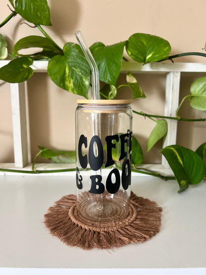 Coffee and Books Glass Cup