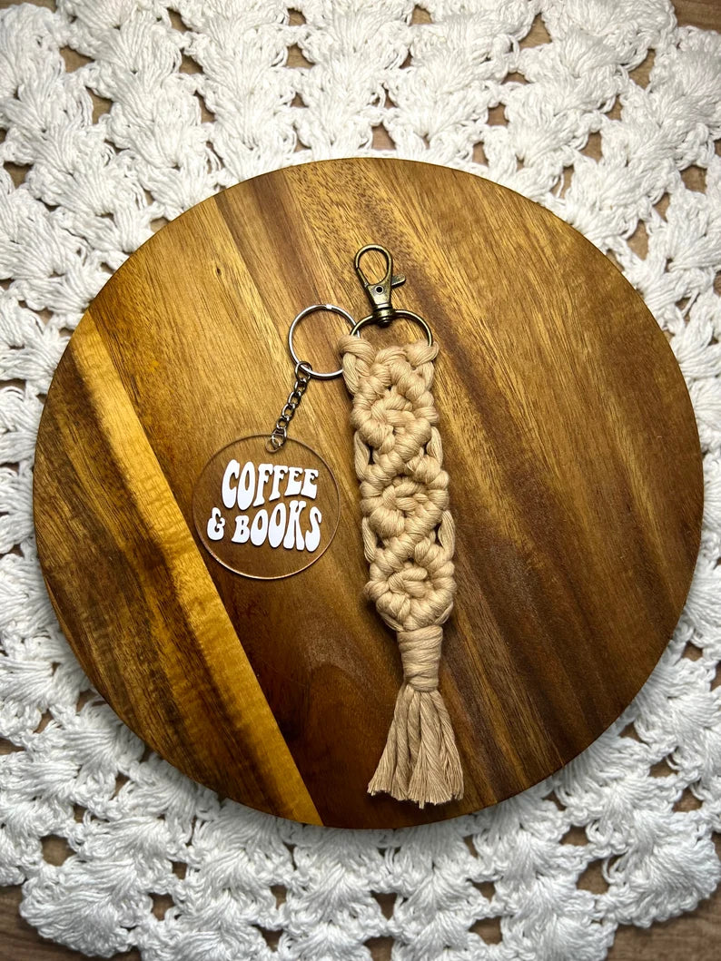 Coffee and Books Acrylic Keychain