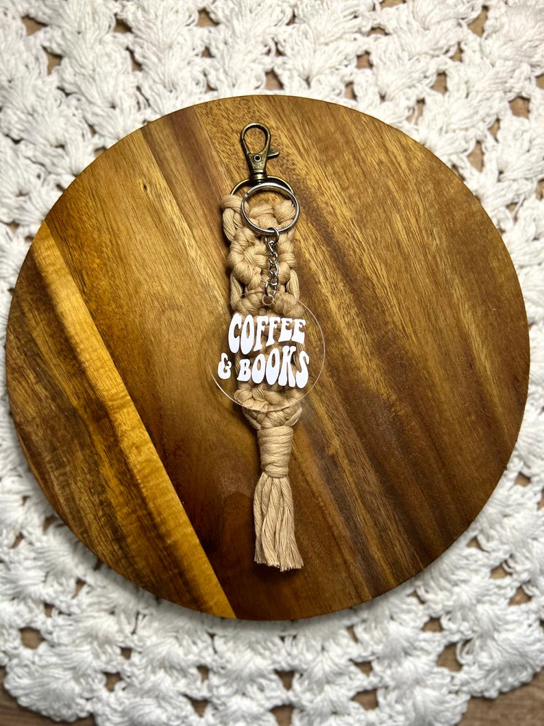 Coffee and Books Acrylic Keychain
