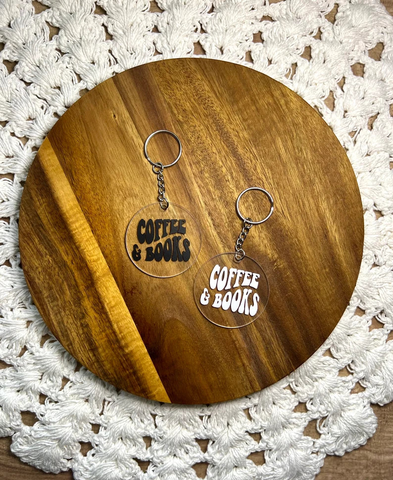 Coffee and Books Acrylic Keychain