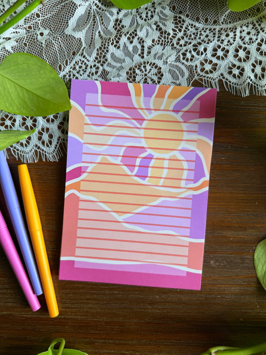 Colorful Mountain and Sunset Stationery Set