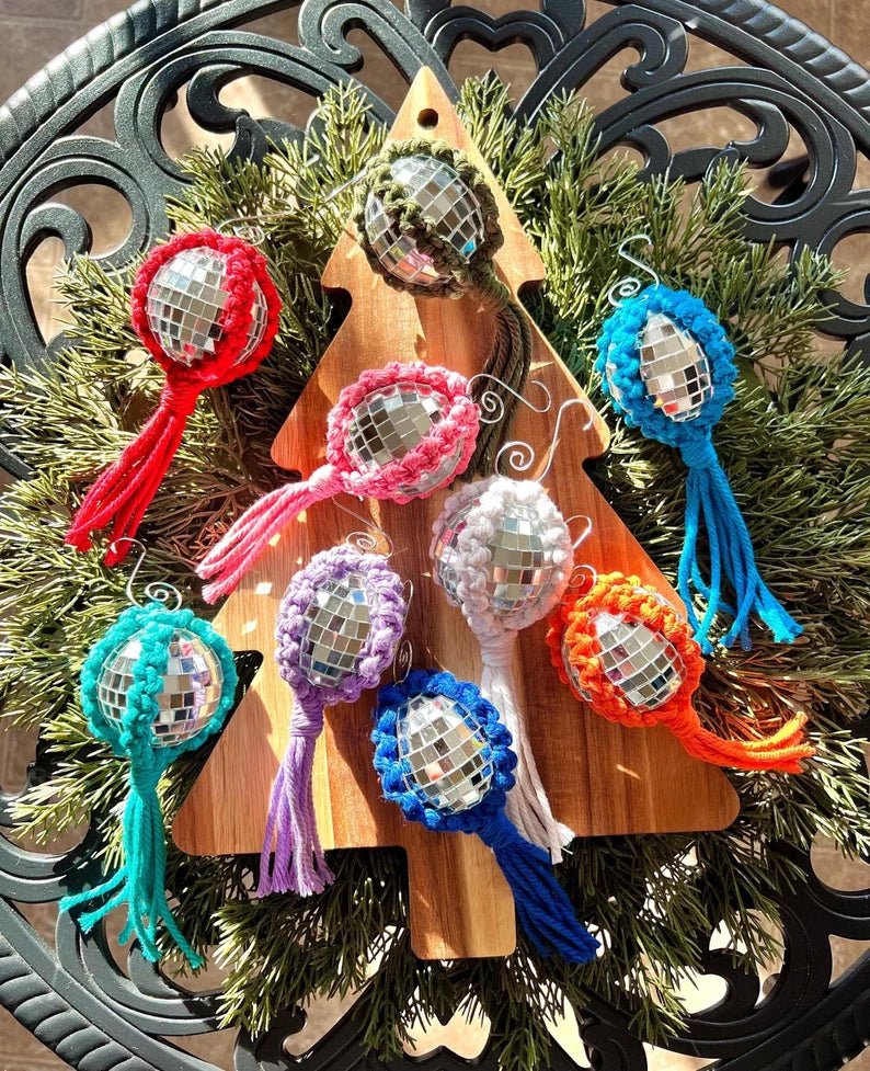 Macrame Disco Ball Ornament