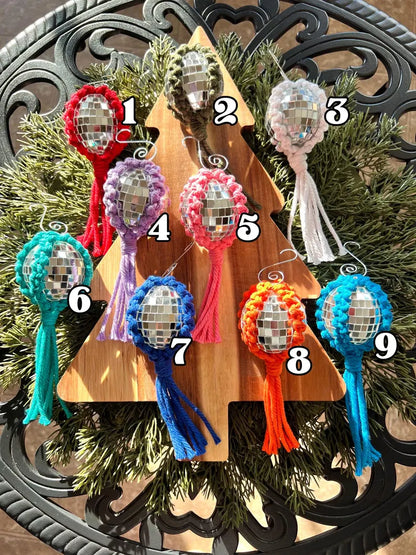 Macrame Disco Ball Ornament