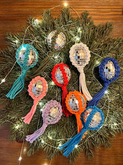 Macrame Disco Ball Ornament
