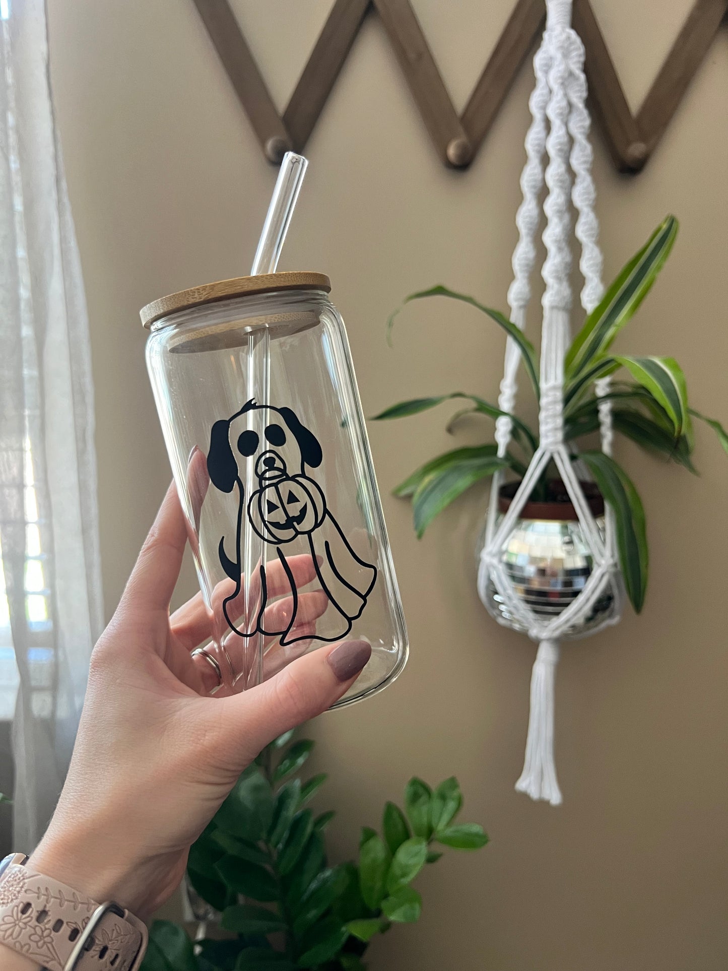 Dog/Cat Ghost Glass Cup