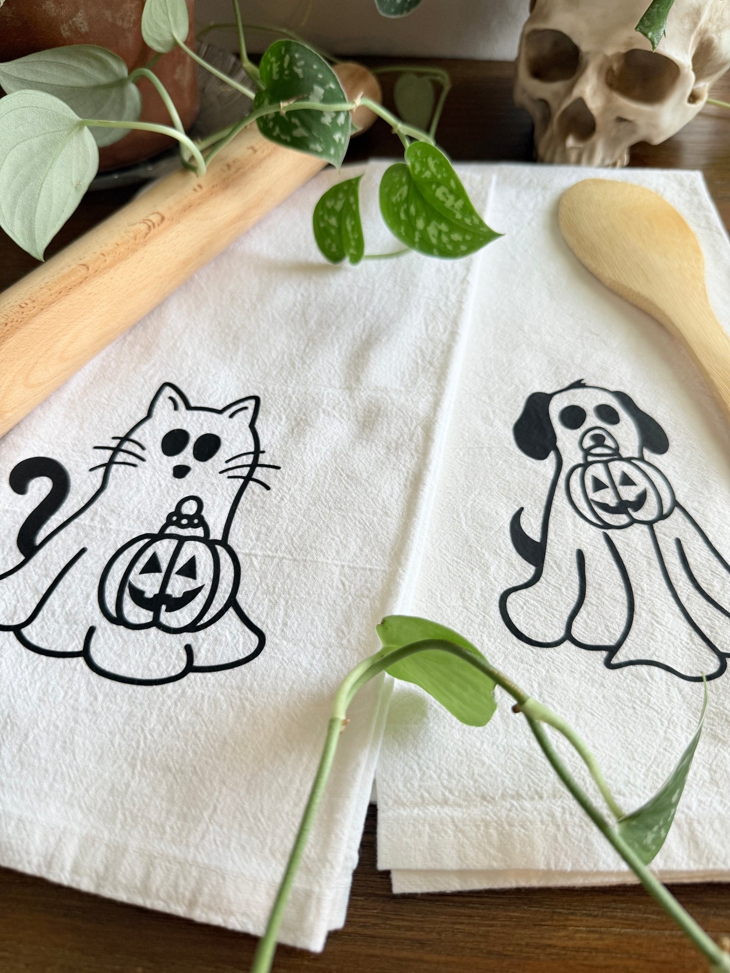Dog/Cat Ghost Tea Towel