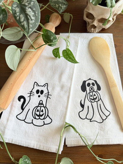 Dog/Cat Ghost Tea Towel