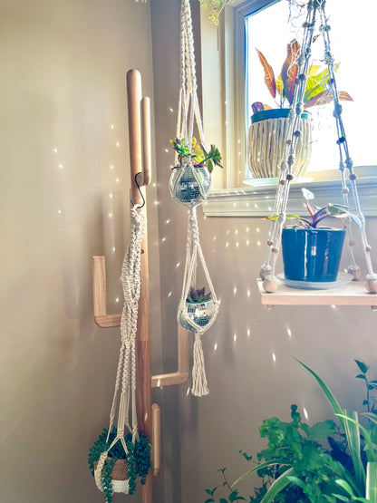 Macrame Double Disco Ball Plant Holder
