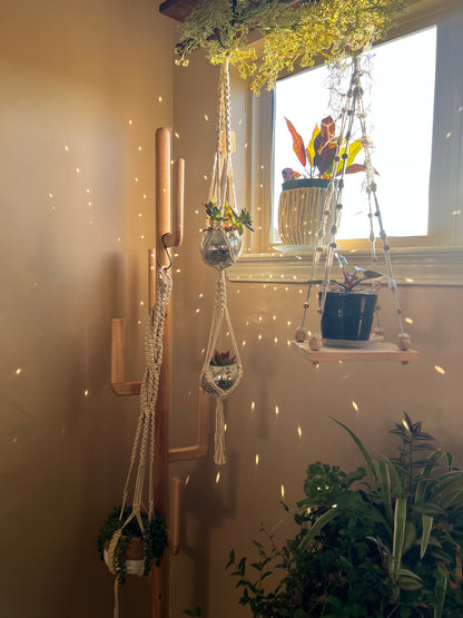 Macrame Double Disco Ball Plant Holder