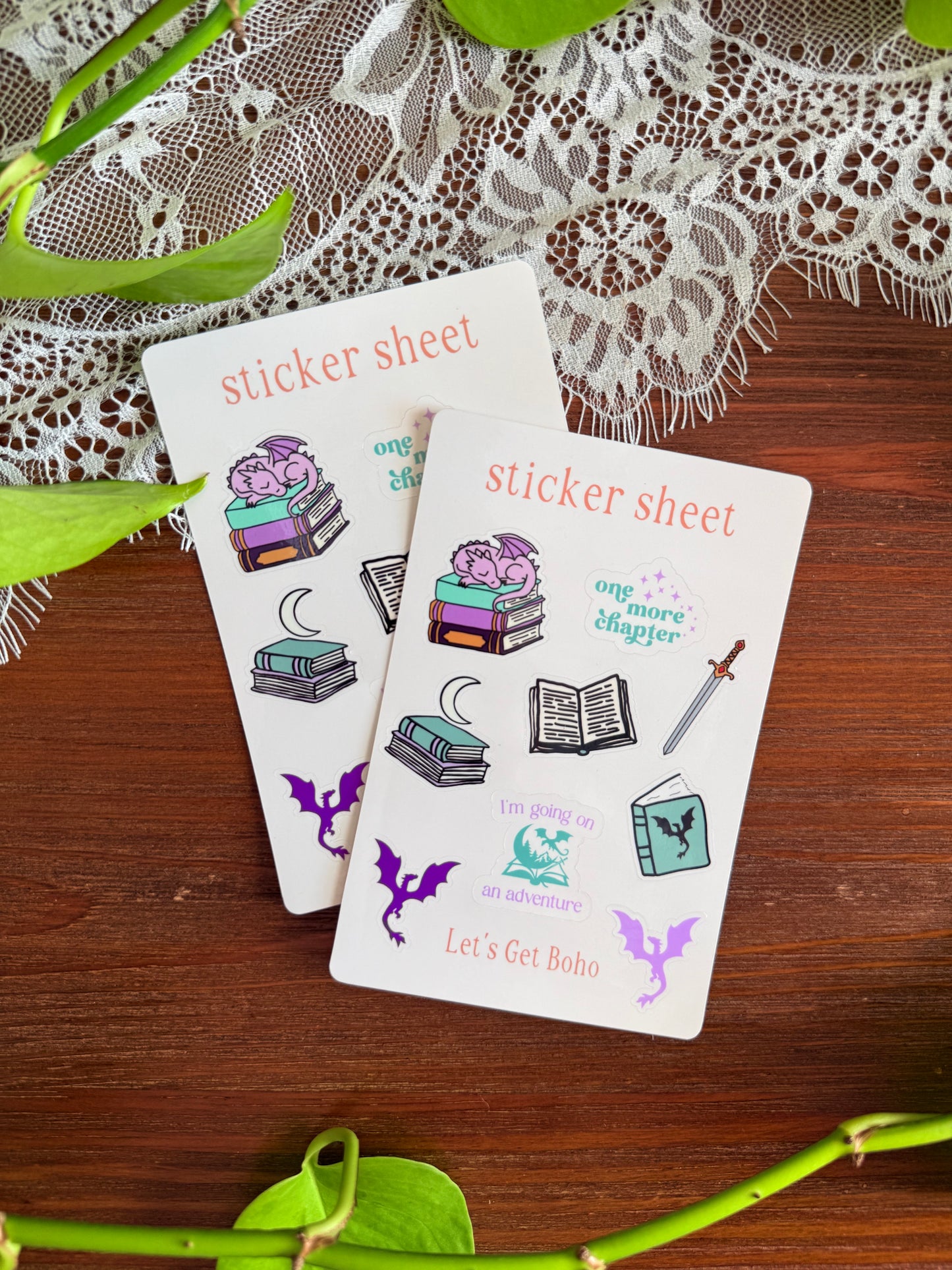 Fantasy Bookish Sticker Sheet