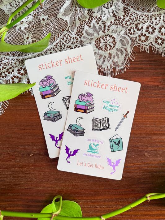 Fantasy Bookish Sticker Sheet