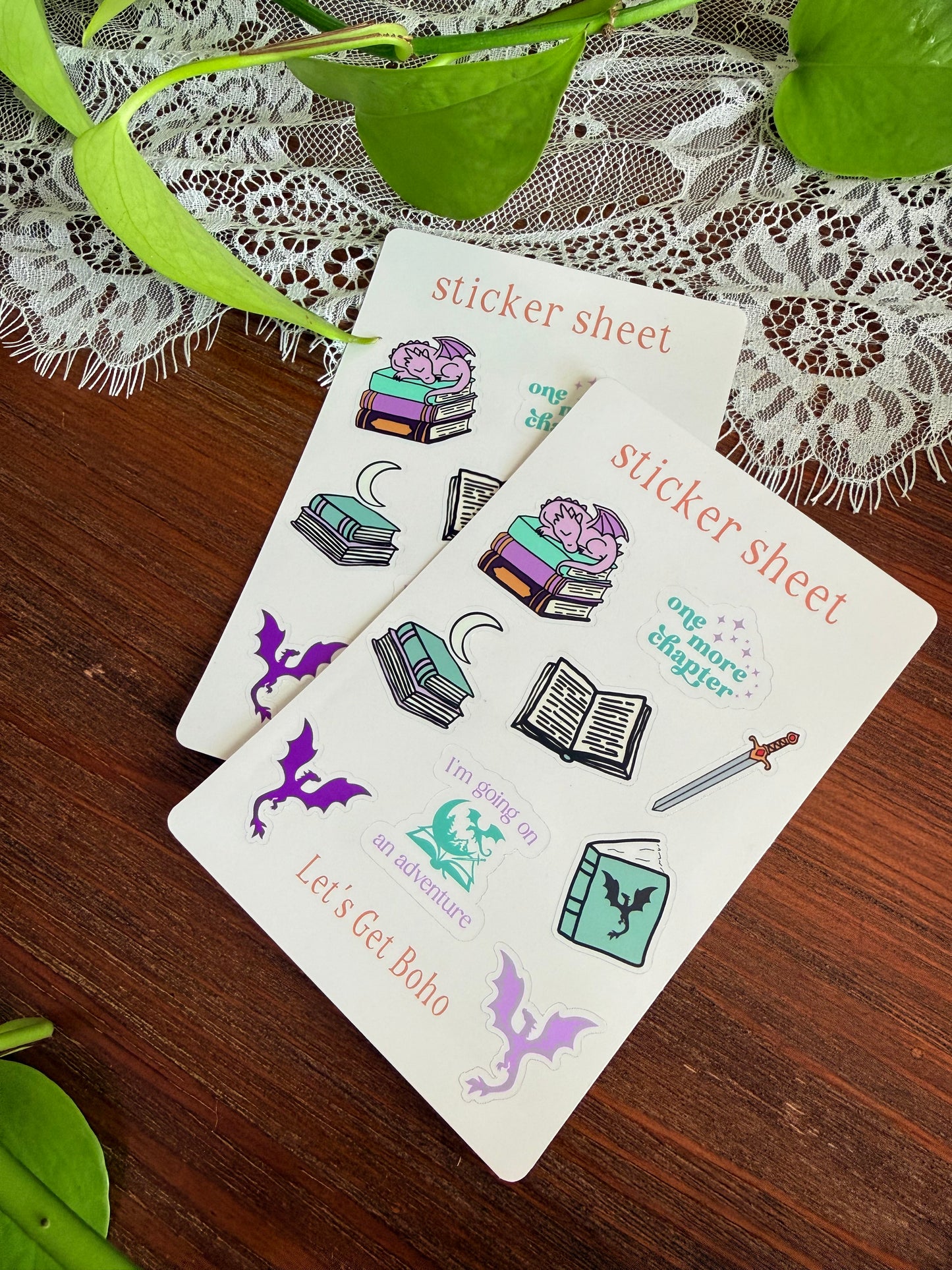 Fantasy Bookish Sticker Sheet