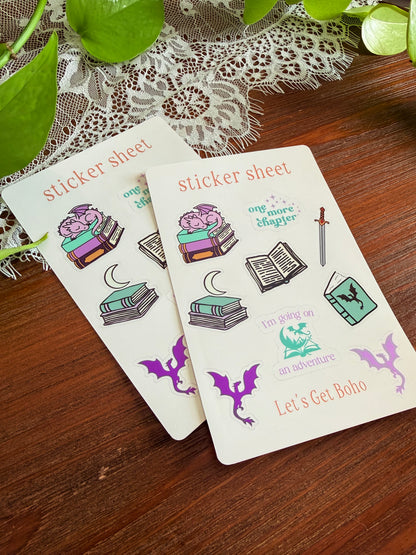 Fantasy Bookish Sticker Sheet
