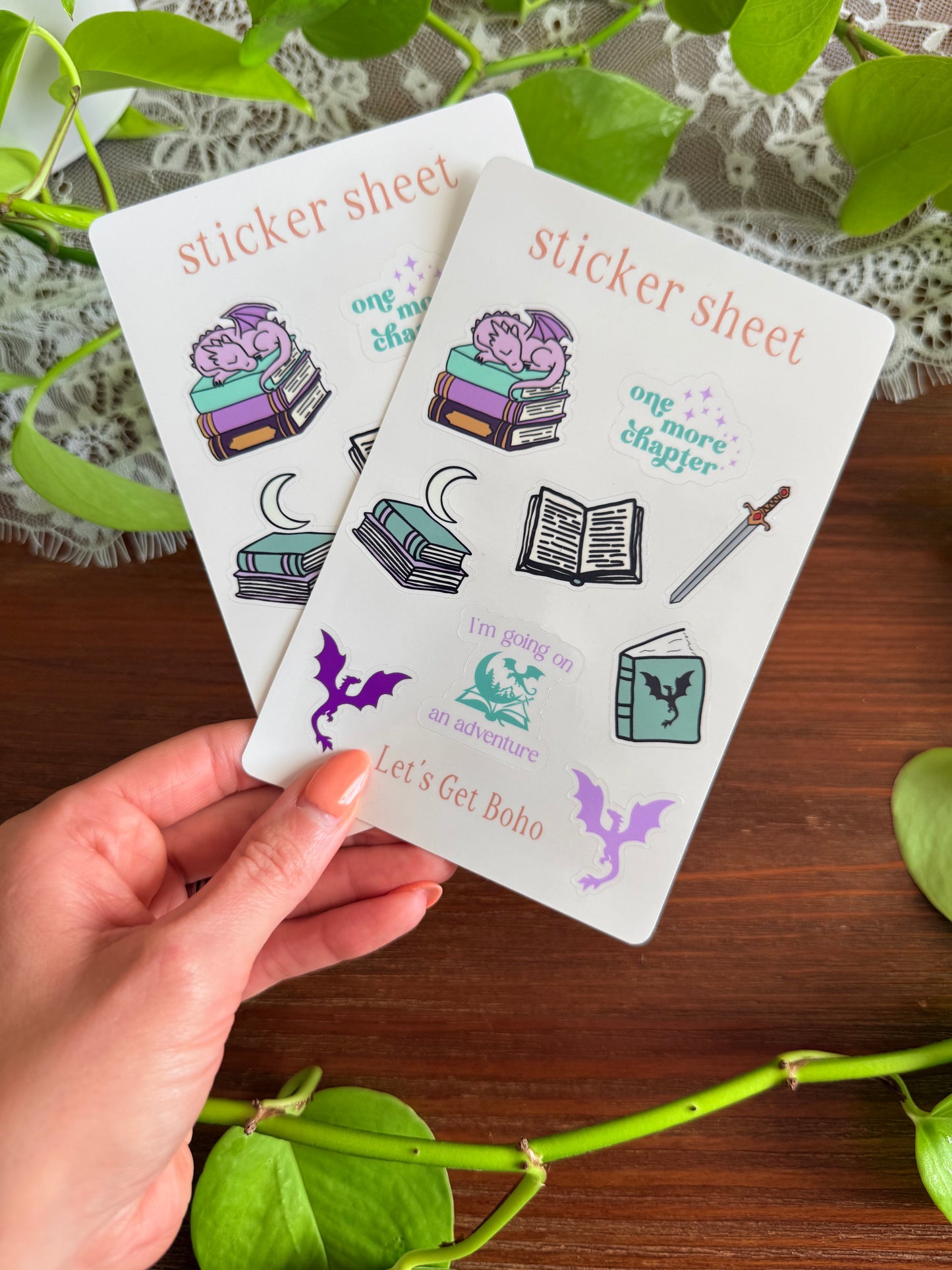Fantasy Bookish Sticker Sheet