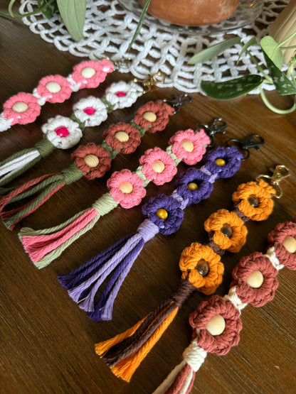 Macrame Flower Keychain