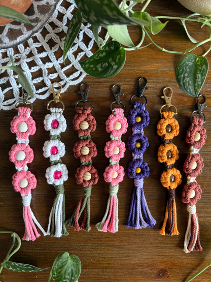 Macrame Flower Keychain