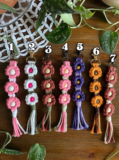 Macrame Flower Keychain