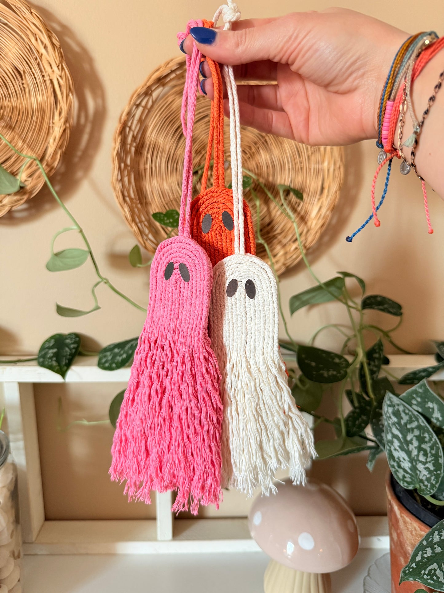 Macrame Ghost Car Charm