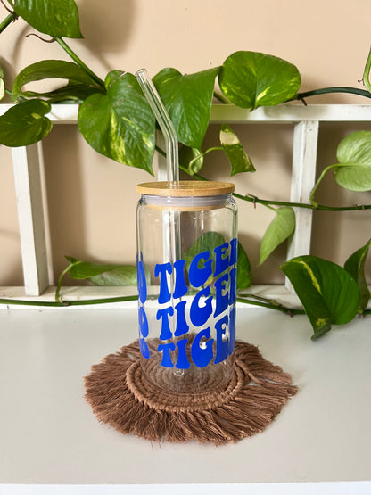 Go Tigers Retro Glass Cup