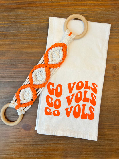 Go Vols Tea Towel/Towel Holder