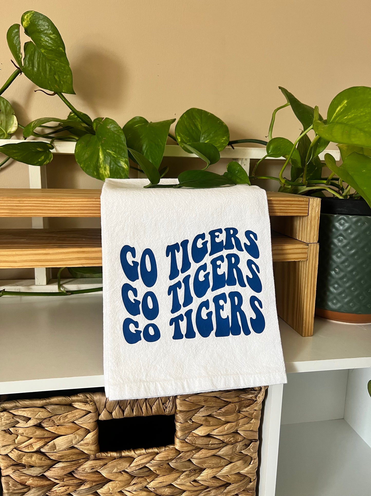 Go Tigers Tea Towel/Towel Holder