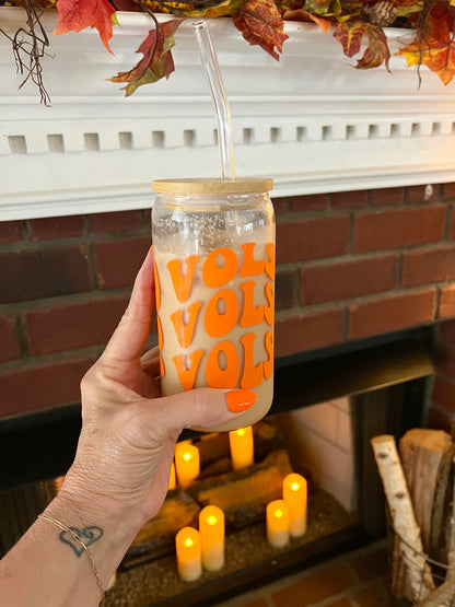 Go Vols Retro Glass Cup