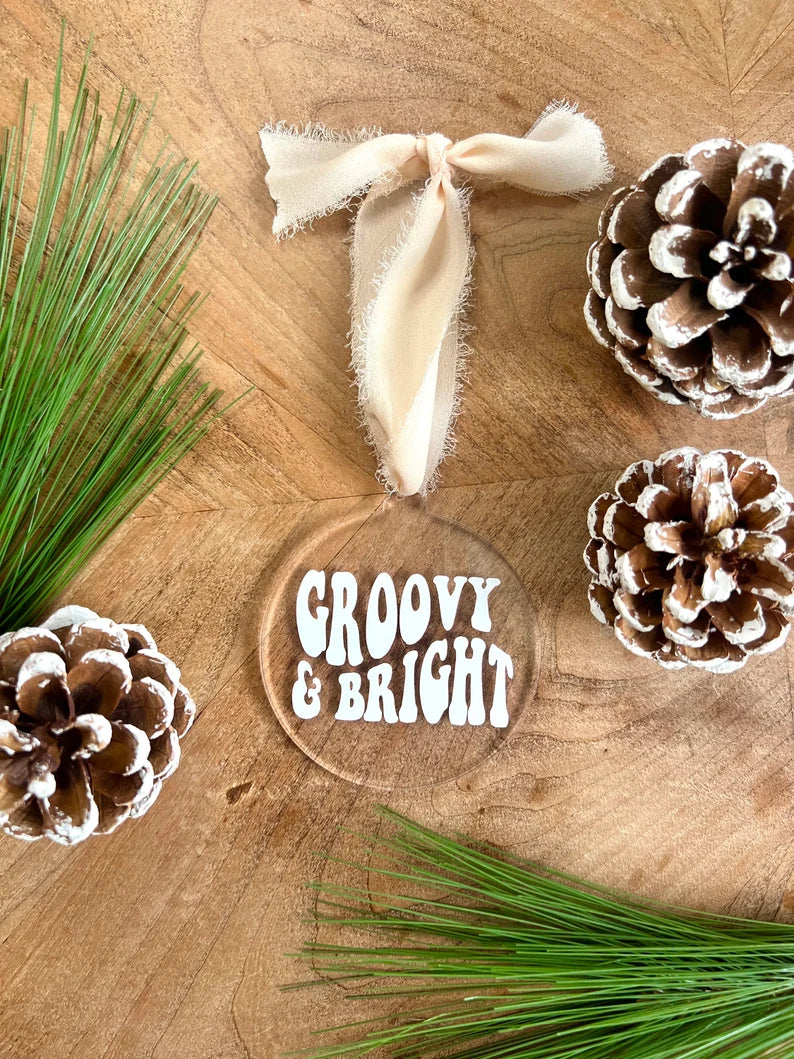 Groovy Christmas Acrylic Ornament