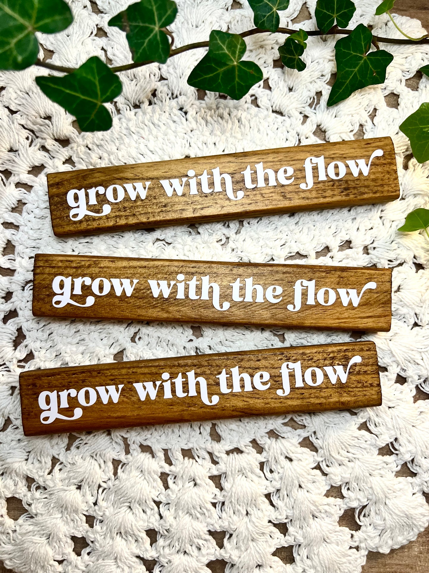 Grow With The Flow Mini Wood Sign