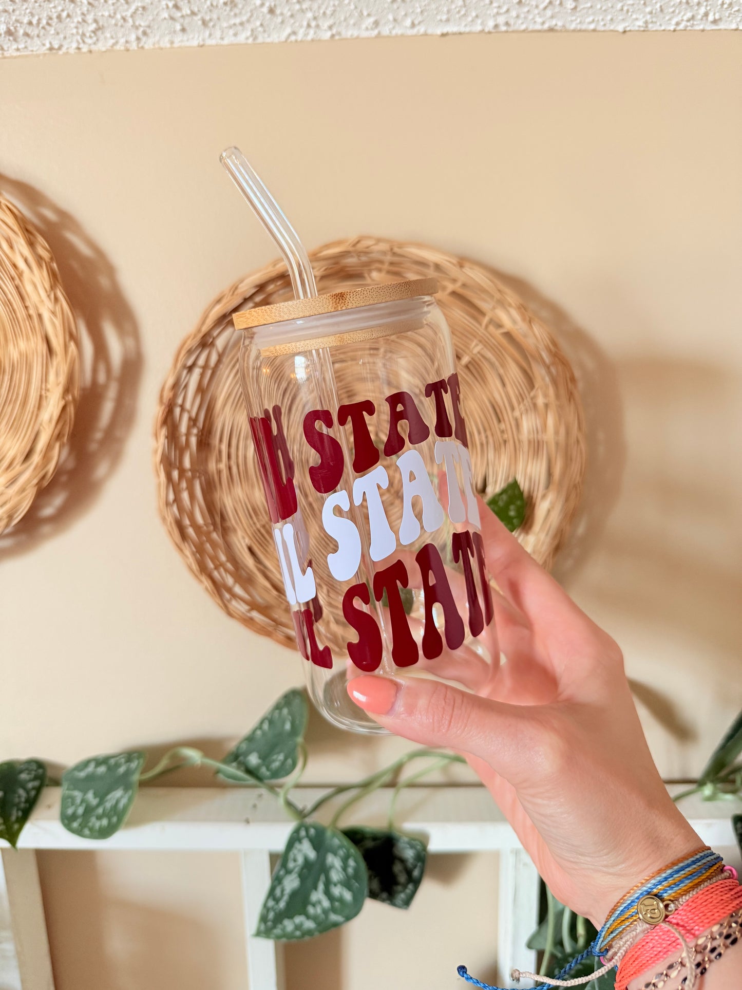 Hail State Retro Glass Cup
