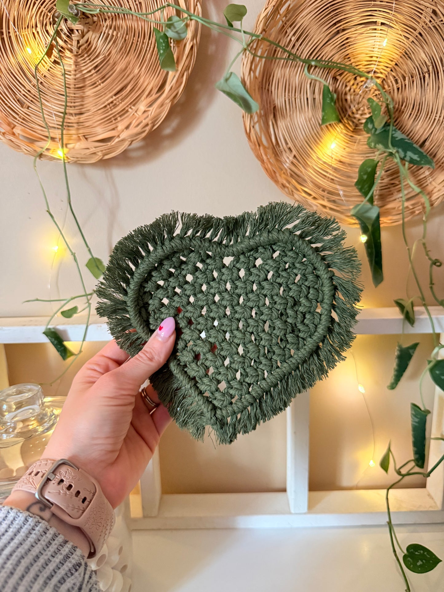 Macrame Heart Shaped Coasters