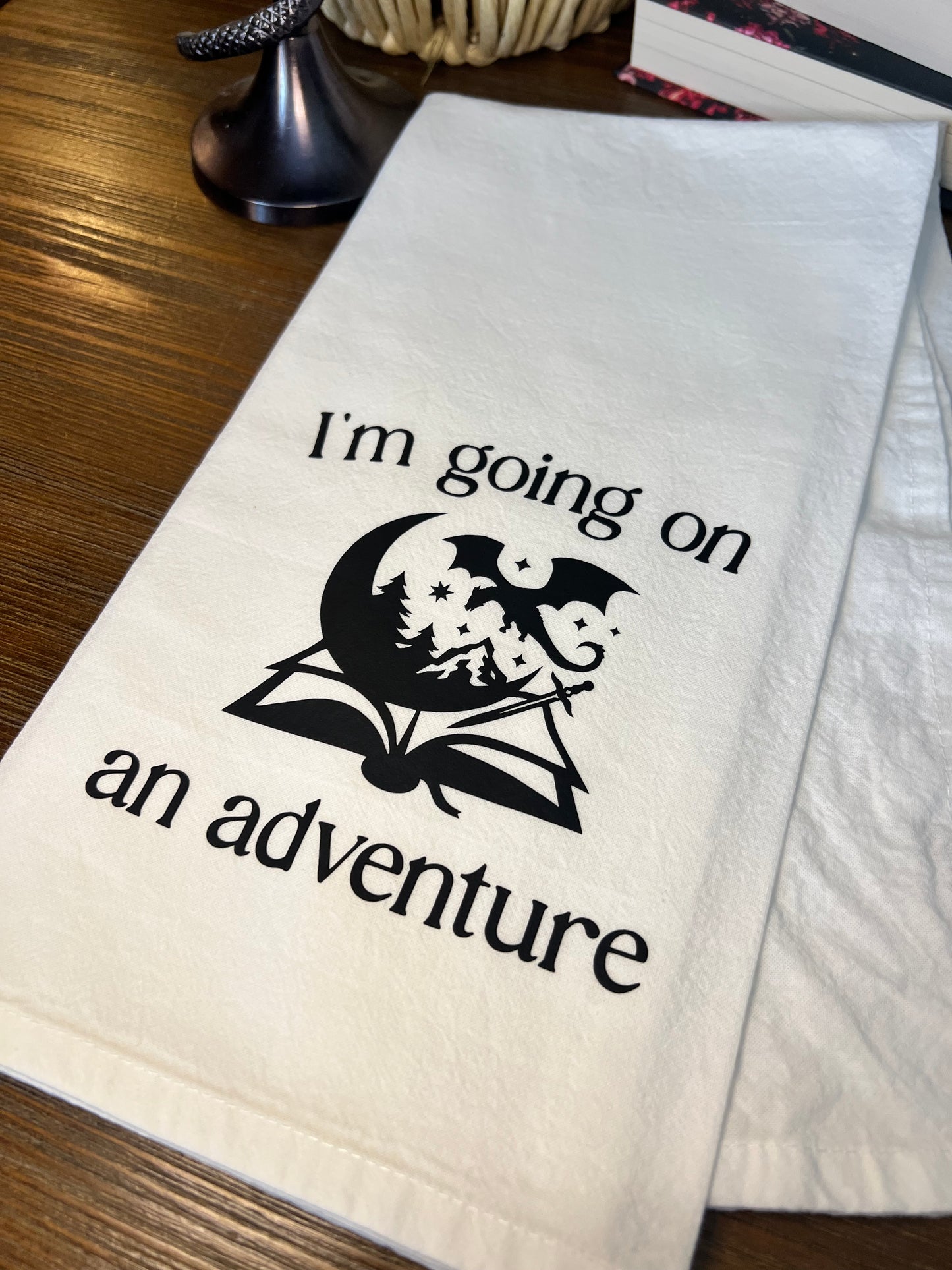 I'm Going on an Adventure Tea Towel