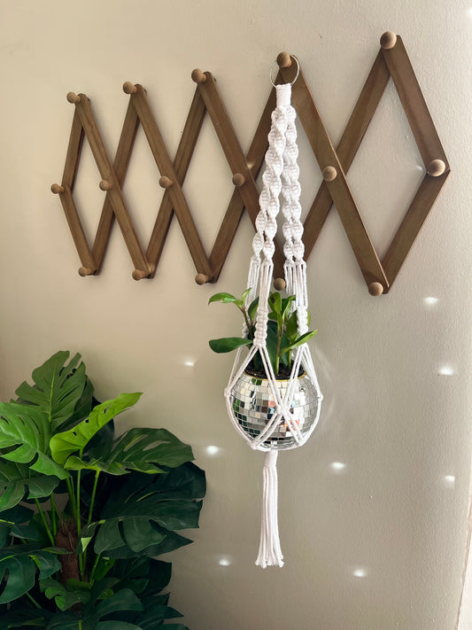Macrame Disco Ball Plant Holder