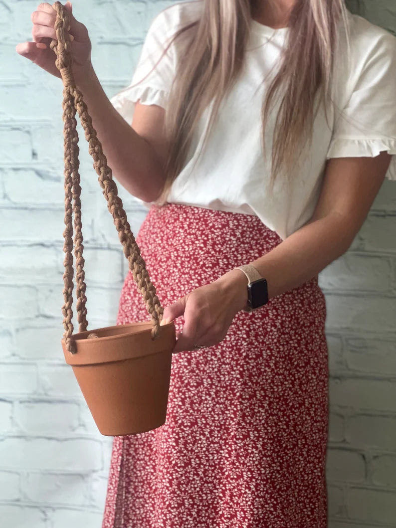 Macrame Hanging Terracotta Pot