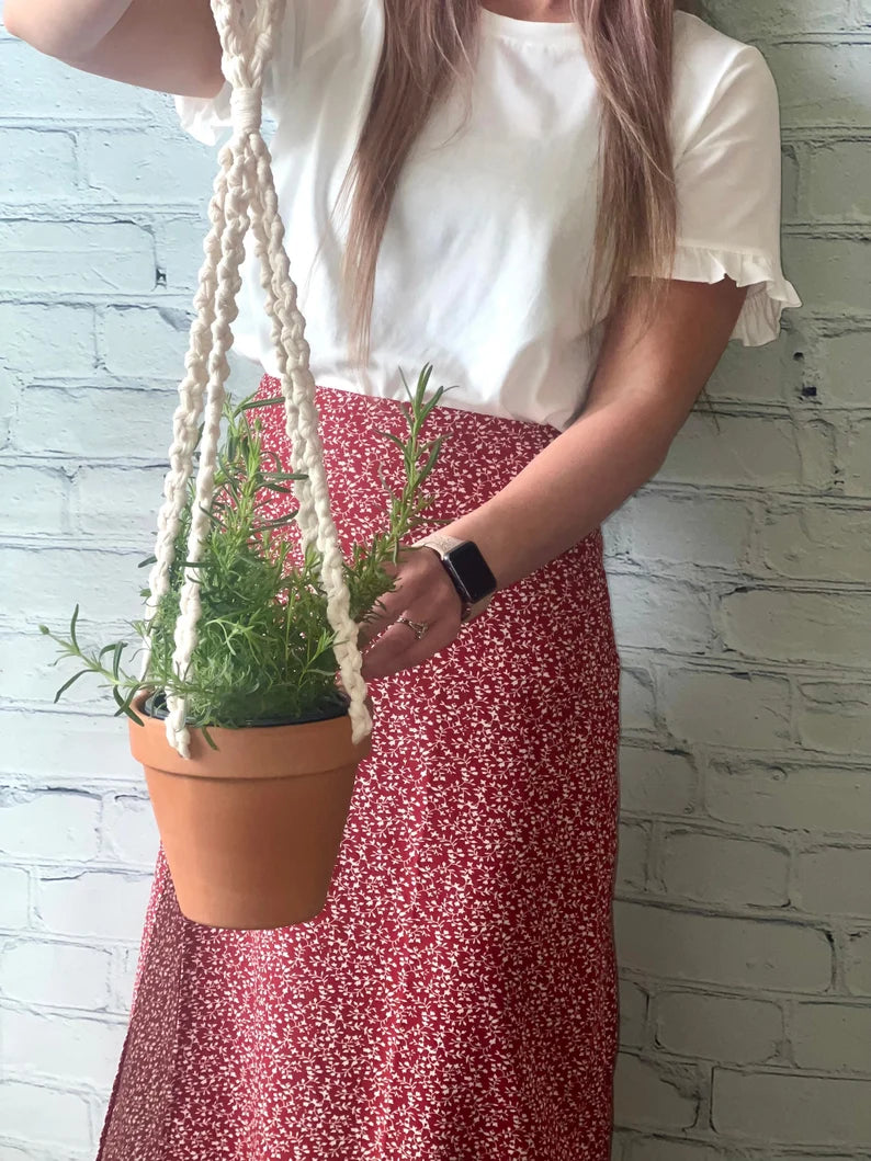 Macrame Hanging Terracotta Pot