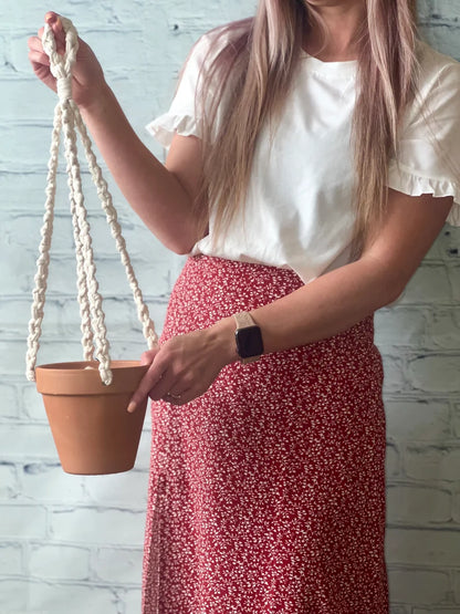 Macrame Hanging Terracotta Pot