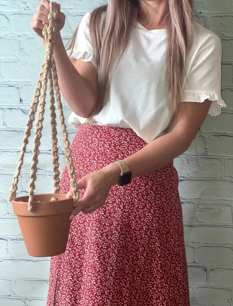 Macrame Hanging Terracotta Pot