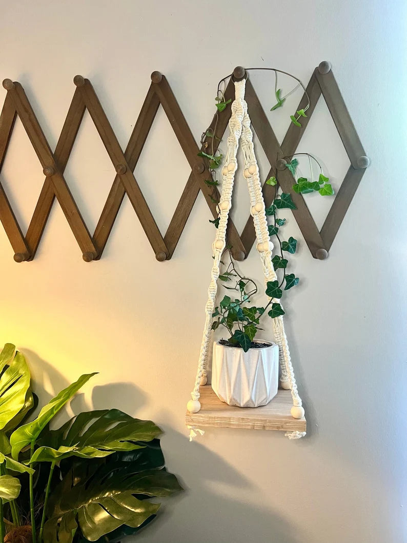 Macrame Hanging Plant Shelf