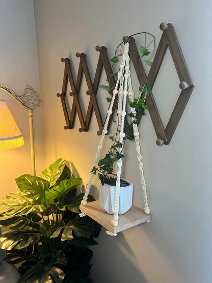 Macrame Hanging Plant Shelf
