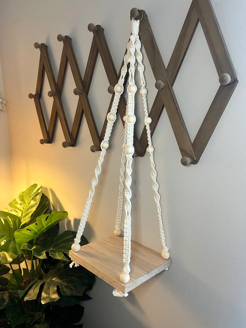 Macrame Hanging Plant Shelf