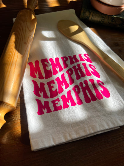 Pink Memphis Tea Towel