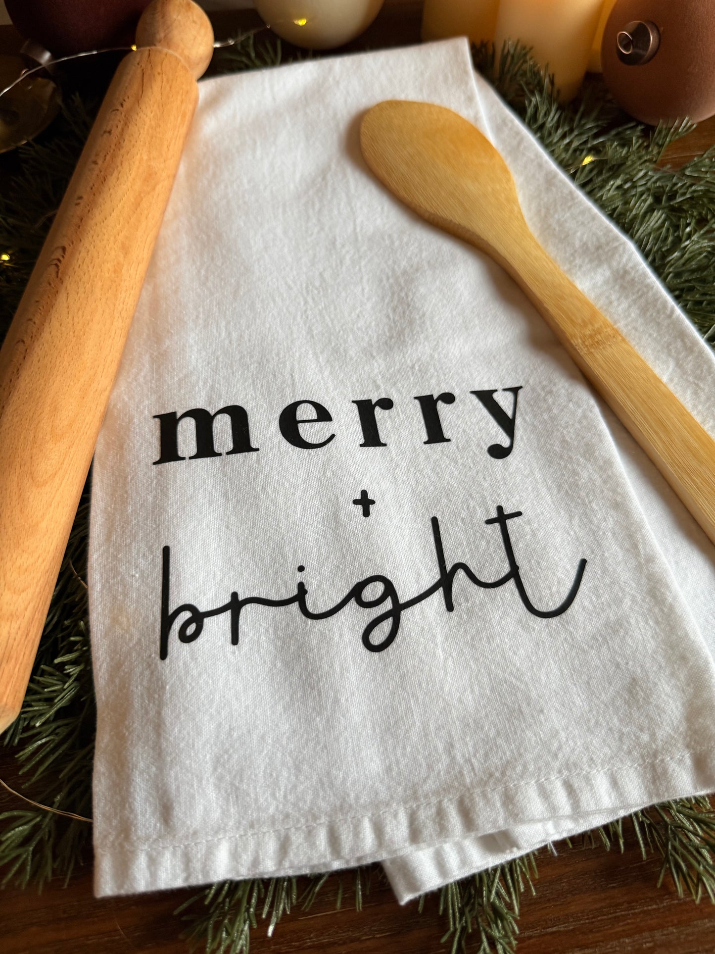 Merry and Bright Tea Towel