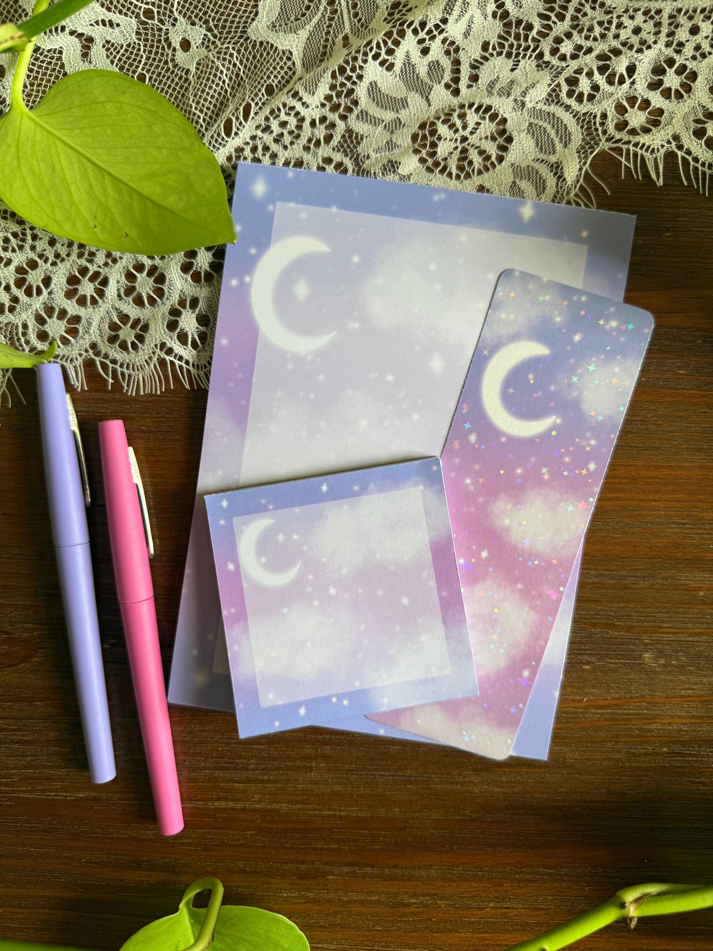 Pink Galaxy Stationery Set