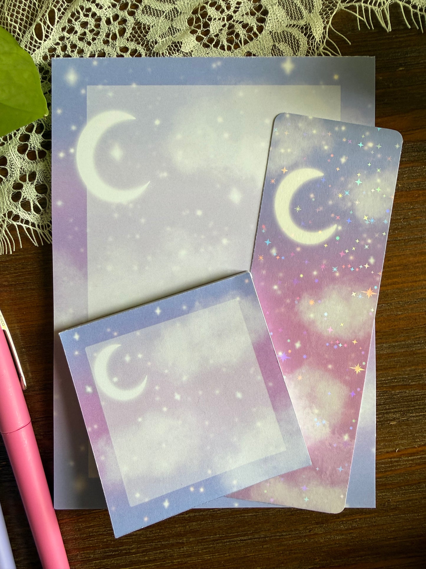 Pink Galaxy Stationery Set