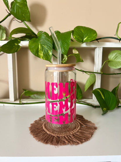 Pink Memphis Glass Can