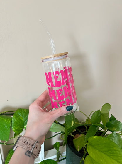 Pink Memphis Glass Can