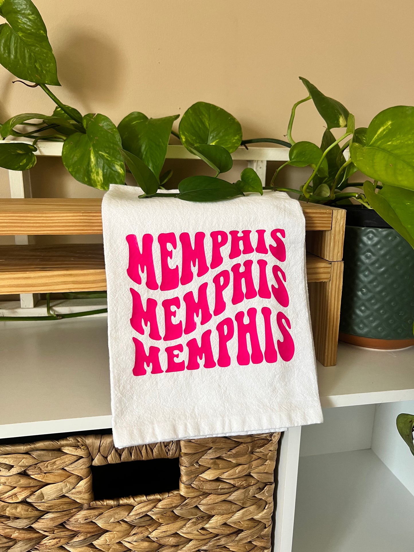 Pink Memphis Tea Towel